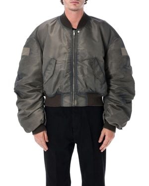 Rick Owens Oversized Nylon Bomber Jacket - Gray