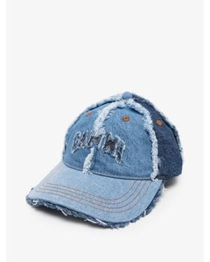 Ganni Embroidered Curved-Brim Cotton Cap With Adjustable Strap - Blue