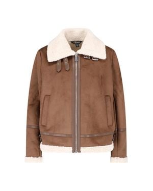 Ralph Lauren Faux Shearling Aviator Jacket - Brown