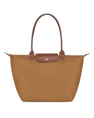 Longchamp Le Pliage Original L Large Tote Bag With Zip Closure - Brown