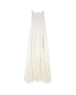 Loewe Cotton And Lace Paula Ibiza Dress - White
