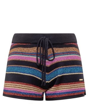 DSquared² Striped Mini Shorts With Drawstring - Red