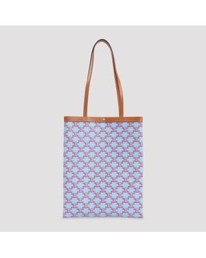 Celine Medium Leather Triomphe Shoulder Bag - Blue
