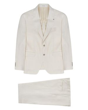 Tagliatore Tailored Linen Suit - White