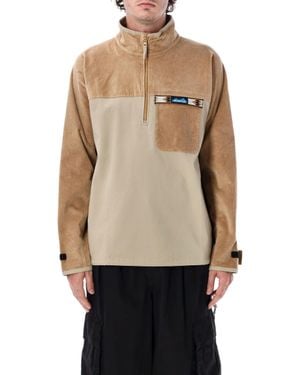 Kavu Half-Zip Corduroy Pullover Jacket - Natural