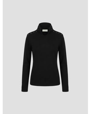 Dries Van Noten Humond 4607 Neck Cotton Top - Black