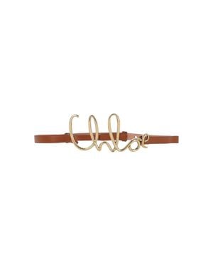 Chloé Calf Leather Belt With Brass Hardware - White