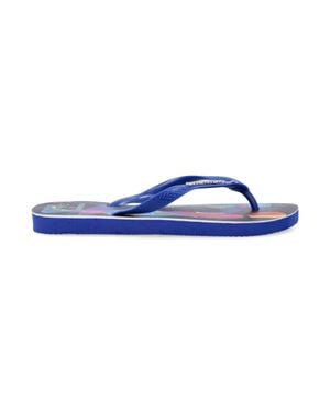 Havaianas Kidsuper Runner Football Graphic Flip-Flops With Metallic Charm & Mini Customize Kit - Blue