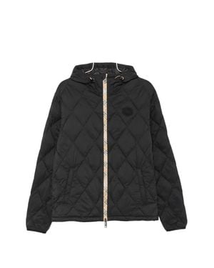 Burberry Polyamide Rider Hooded Jacket With Drawstring Hem - Black