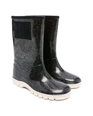 Marc Jacobs Glitter Rubber Boots For Girls - Black