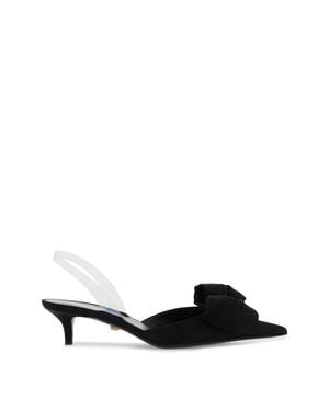 Versace Alia 45 Satin Slingback Pumps - Black
