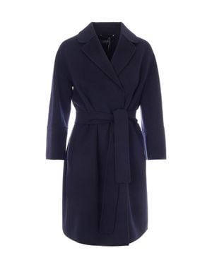 Max Mara 100% Virgin Wool Coat For - Blue