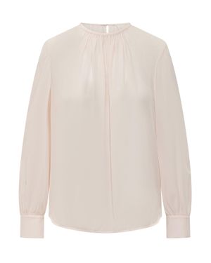 Max Mara Gathered Neck Mini Shirt - White