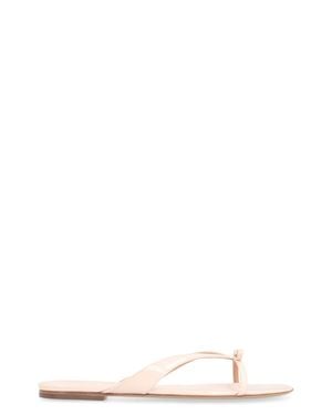 Ferragamo Leather Flip-Flops Mini Bow Kidskin Sandal - Pink