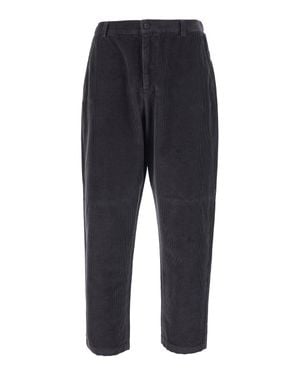Grifoni Regular Fit Corduroy Pants With Pockets And Straight Hems - Blue