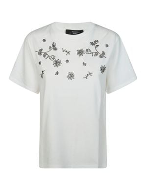 Weekend by Maxmara Agile Mini T-Shirt With Stylish Embellishments - Gray