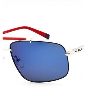 Fila Premium Metal Rectangular Sunglasses For - Blue