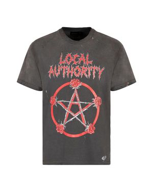 Local Authority Printed Cotton T-Shirt - Black