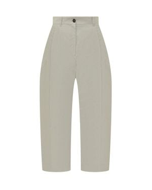 Studio Nicholson Curved Hem Mini Pants With Pleats - White