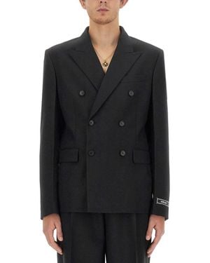 Versace Double-Breasted Blazer - Black