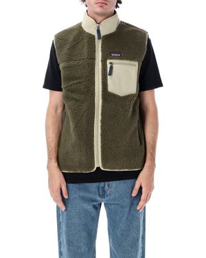 Patagonia Classic Retro-Style Full-Zip Recycled Fleece Vest With Wind-Resistant Features - Green