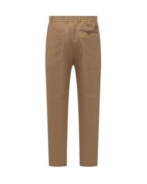 Moncler Tailored Summer Pants With Pleats - Natural
