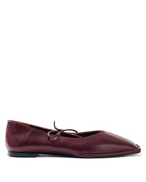 Alohas V-Cut Flat Shoes With Self-Tie Bows - Red