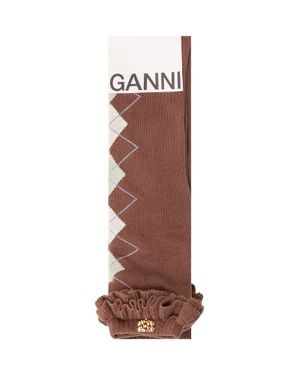 Ganni Argandle Socks, Mini Style - Brown