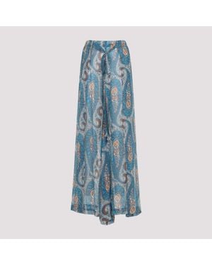 Etro Wide Leg Pants - Blue