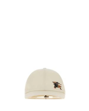 Burberry Logo Solid Baseball Hat - White