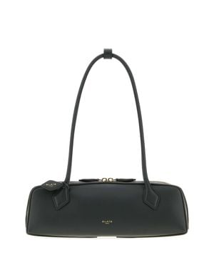 Alaïa Graphite Leather Medium Teckel Shoulder Handbag - Black