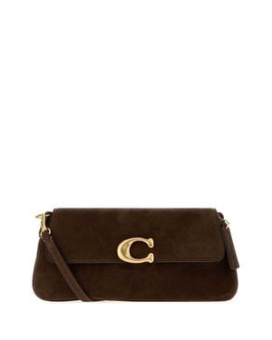 COACH Suede Jet Shoulder Handbag, 25 Cm X 11.5 Cm X 5 Cm - Brown