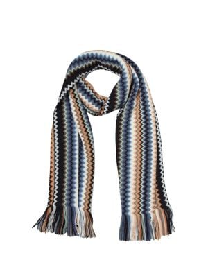 Missoni Patterned Wool-Acrylic Scarf - Blue