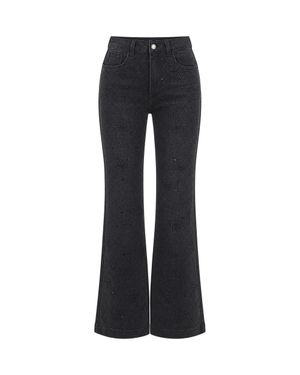 Liu Jo Embellished Flare Jeans - Black