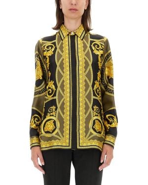 Versace Shirt With 'La Coupe Des Dieux' Pattern - Yellow