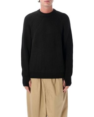 Comme des Garçons Ribbed Wool Crewneck Sweater - Black