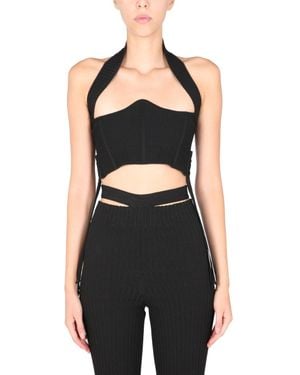 ANDREADAMO Ribbed Bustier - Black