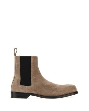 Loewe Dove Suede Bobine Chelsea Ankle Boots - Brown