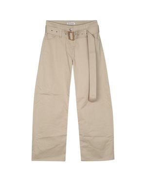 Acne Studios Patch-Detail Organic Cotton Pants - Natural
