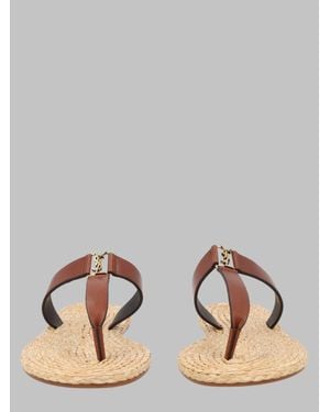 Saint Laurent 100% Leather Sandals - Metallic