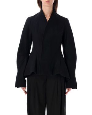 Rick Owens Asymmetrical Wrap Jacket - Black