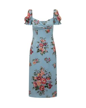 blue dress for baby girl DOLCE & GABBANA Tulle Slip Dress with Bluebell Print CURIO FAENA MIAMI –  CURIO at Faena Bazaar main image 1