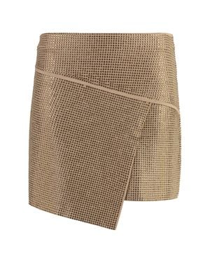 ANDREADAMO Crystal-Embellished Asymmetric Wrap Skirt - Brown