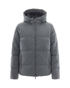 K-Way Hooded Puffer Jacket - Gray