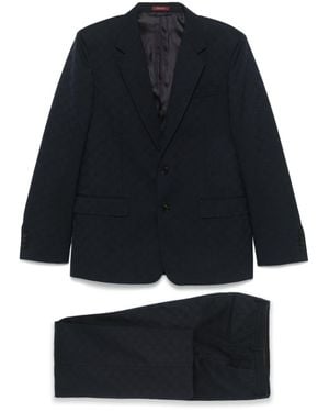 Gucci Gg Wool Single-Breasted Suit - Blue