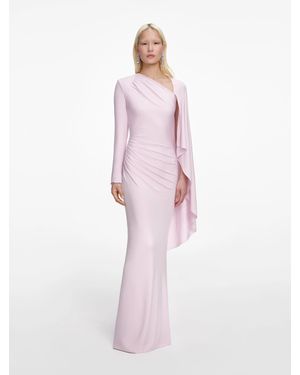 Self-Portrait Jersey Drape Maxi Dress - Pink