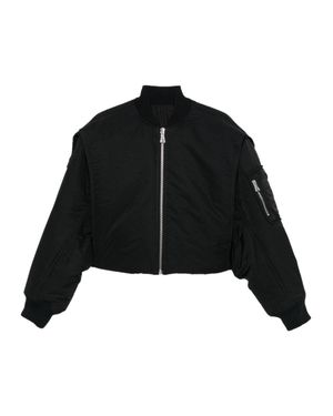 Jean Paul Gaultier Cropped Bomber Jacket - Black