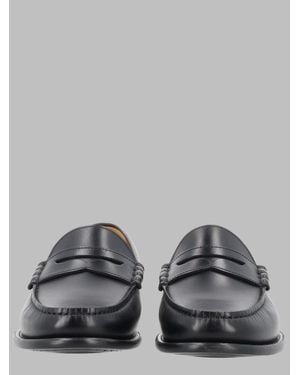 BOSS Sleek Leather Loafers - Gray