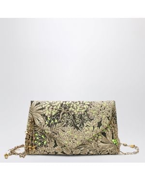 Dries Van Noten Jacquard Fabric Bag With Floral Pattern - Metallic