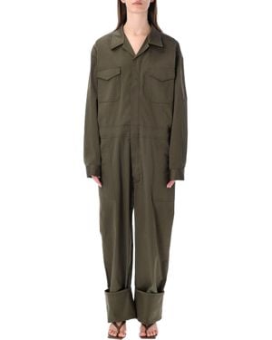 Frankie Shop Utility Cotton Jumpsuit - Green